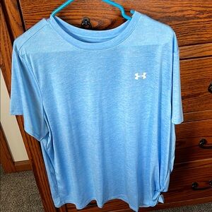 Under Armour blue t shirt.  Pretty color.  Round neck.  Never worn.